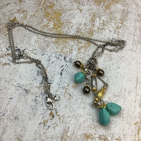 🎄🎄Brighton Turquoise  and Black Pearl Long Necklace with tin - Picture 4 of 7
